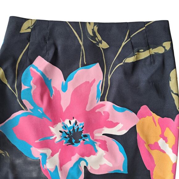 DOLCE  & GABBANA D&G Black Floral Print Satin Pencil Skirt IT 42 Small - Picture 9 of 10